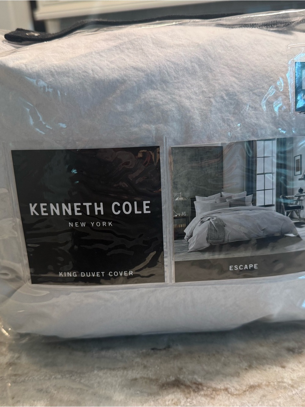 Kenneth Cole Escape King Duvet Cover - light gray